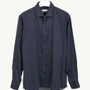 Etro Navy Micro-Dot Cotton Buttoned Shirt